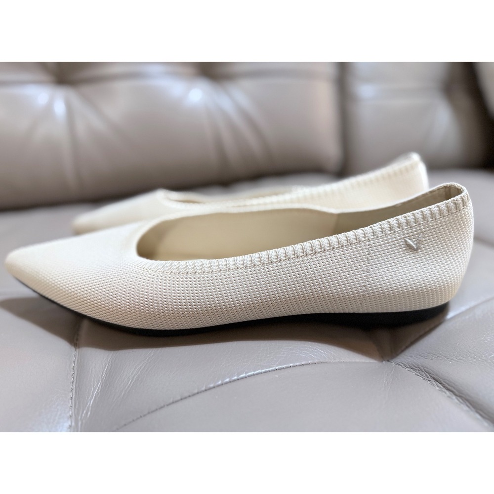Vivaia Ballet Flats Aria 5.0 Pointed Toe Cream Ivory Knit Shoes Womens 43 - Picture 6 of 7